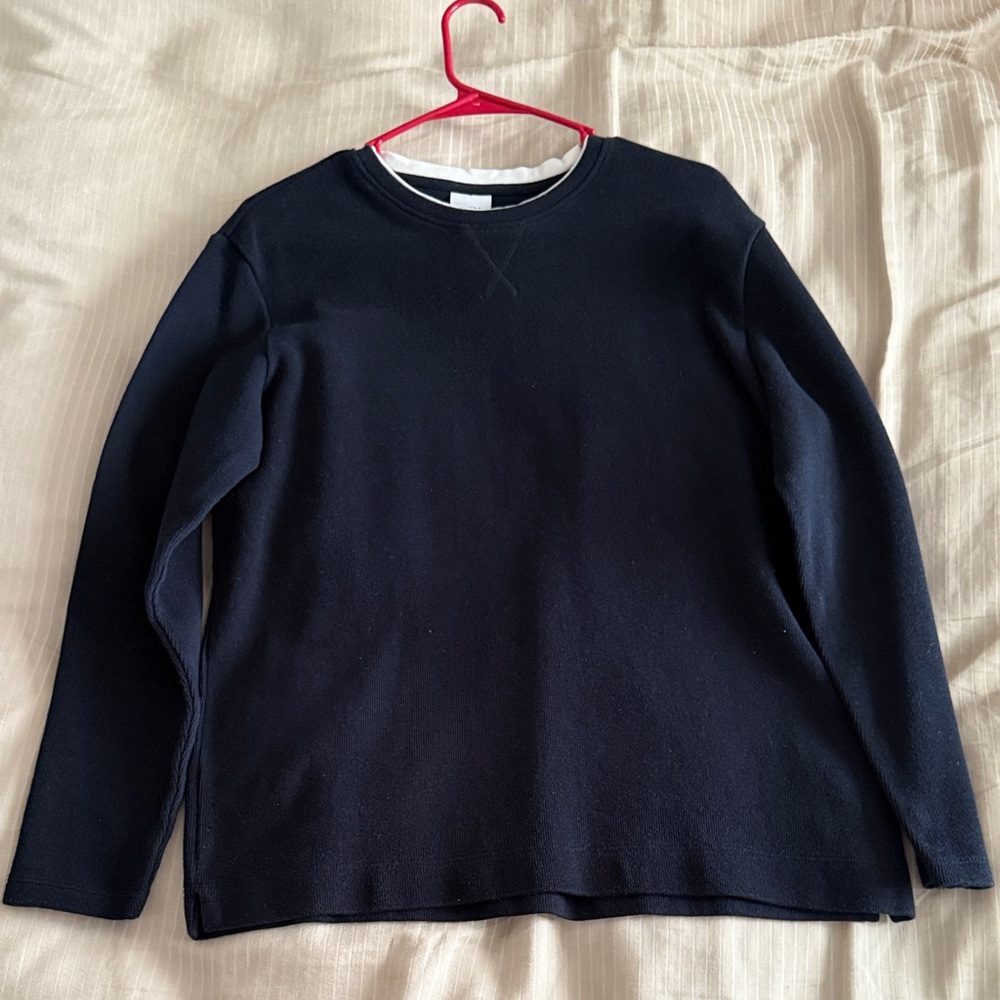 Zara Men's Navy Crewneck Sweater